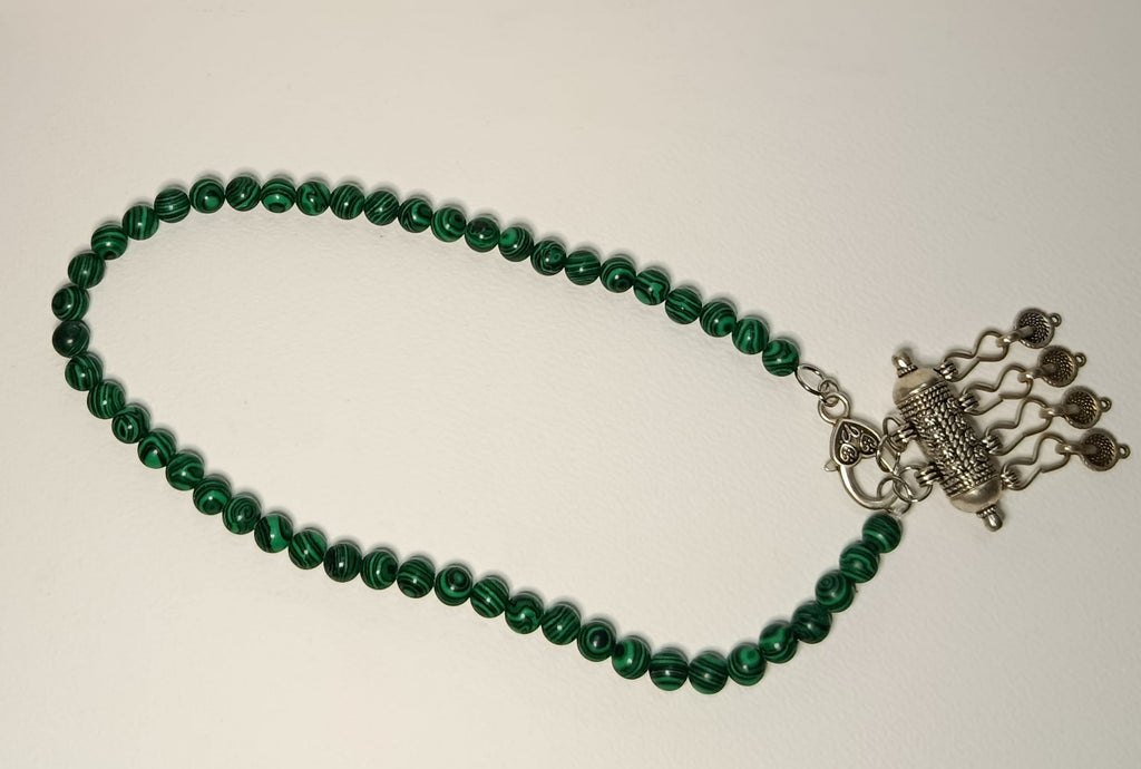 Collier Artisanal en Malachite - Création Unique Atelier Éclat Nomade