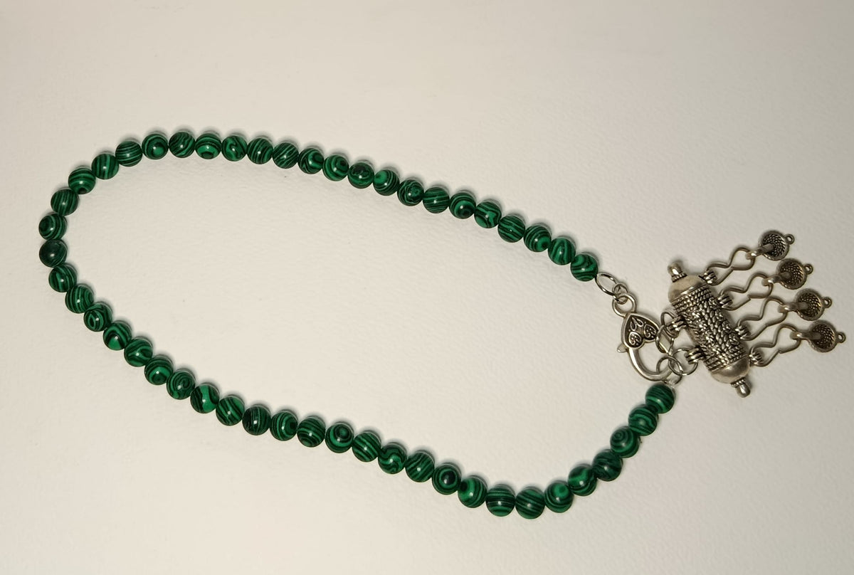 Collier Artisanal en Malachite - Création Unique Atelier Éclat Nomade