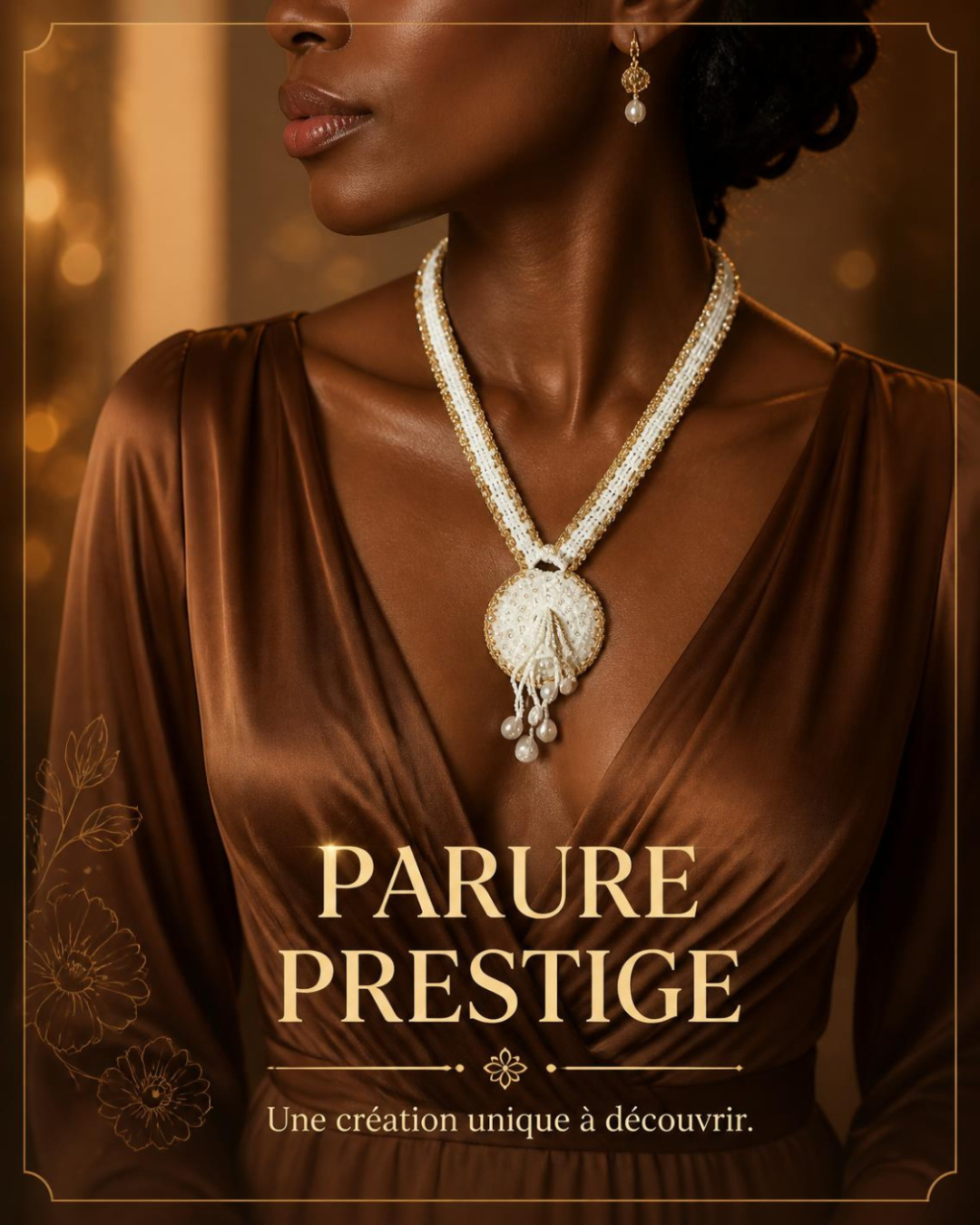 Collier artisanal "Mille Feux" – Crochet perlé et brodé à la main