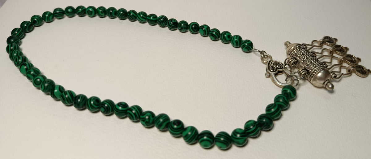 Collier Artisanal en Malachite - Création Unique Atelier Éclat Nomade