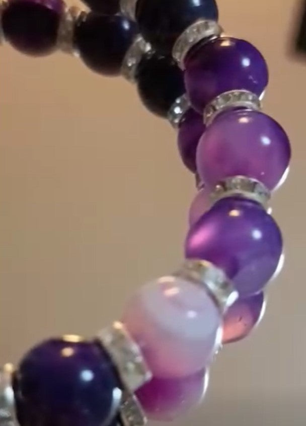 Bracelet « L'audace des contrastes » – Malachite & Harmonie Violette (Pièce Unique)