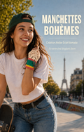 Manchettes bohèmes au crochet – Poignets dentelle et boutons plumes, Accessoire ethnique & coloré
