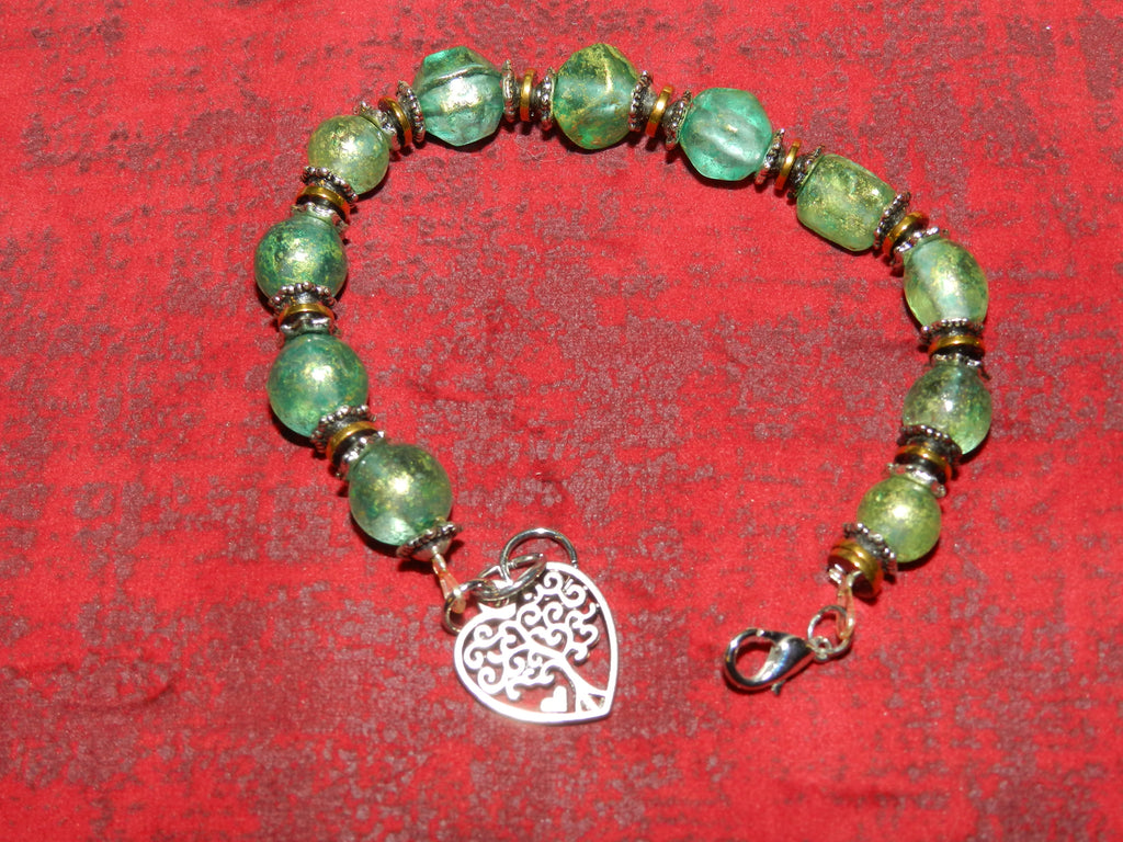 Bracelet "Arbre de Vie" aux Reflets Émeraude