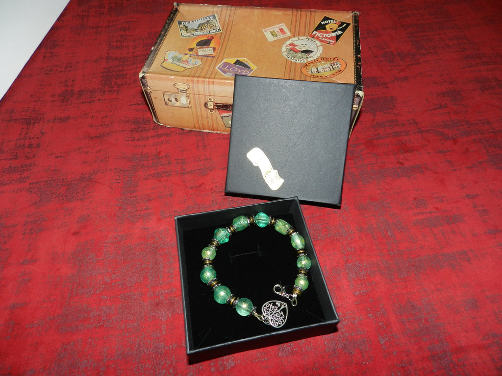 Bracelet "Arbre de Vie" aux Reflets Émeraude