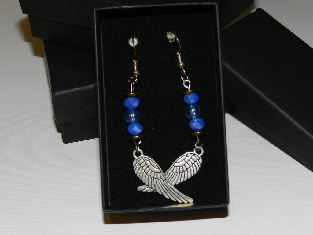 Boucles d'Oreilles Ailes de Cobalt