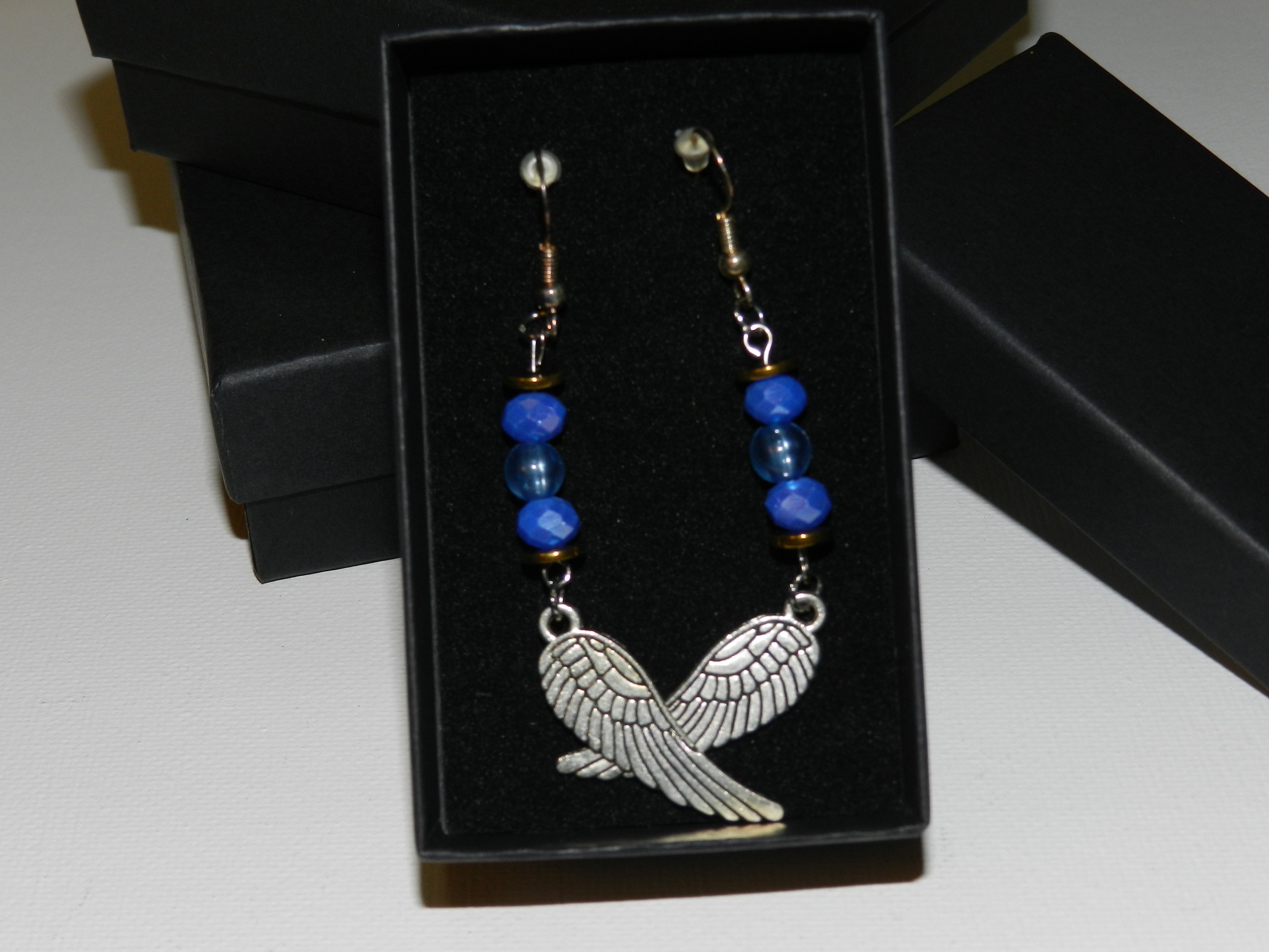 Boucles d'Oreilles Ailes de Cobalt
