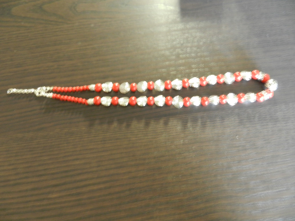 Parure howlite teintée rouge – Collier & Boucles d'oreilles
