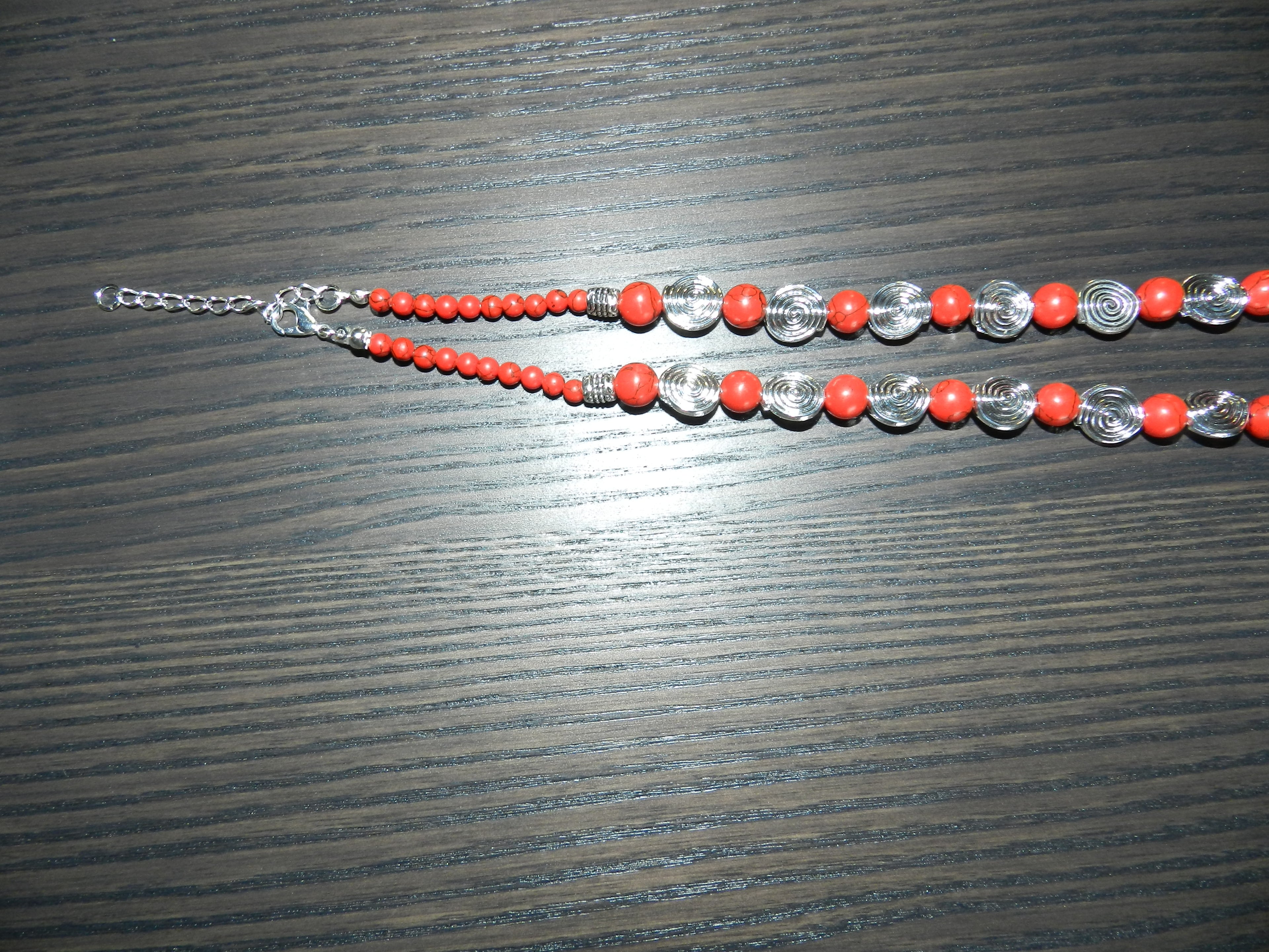 Parure howlite teintée rouge – Collier & Boucles d'oreilles