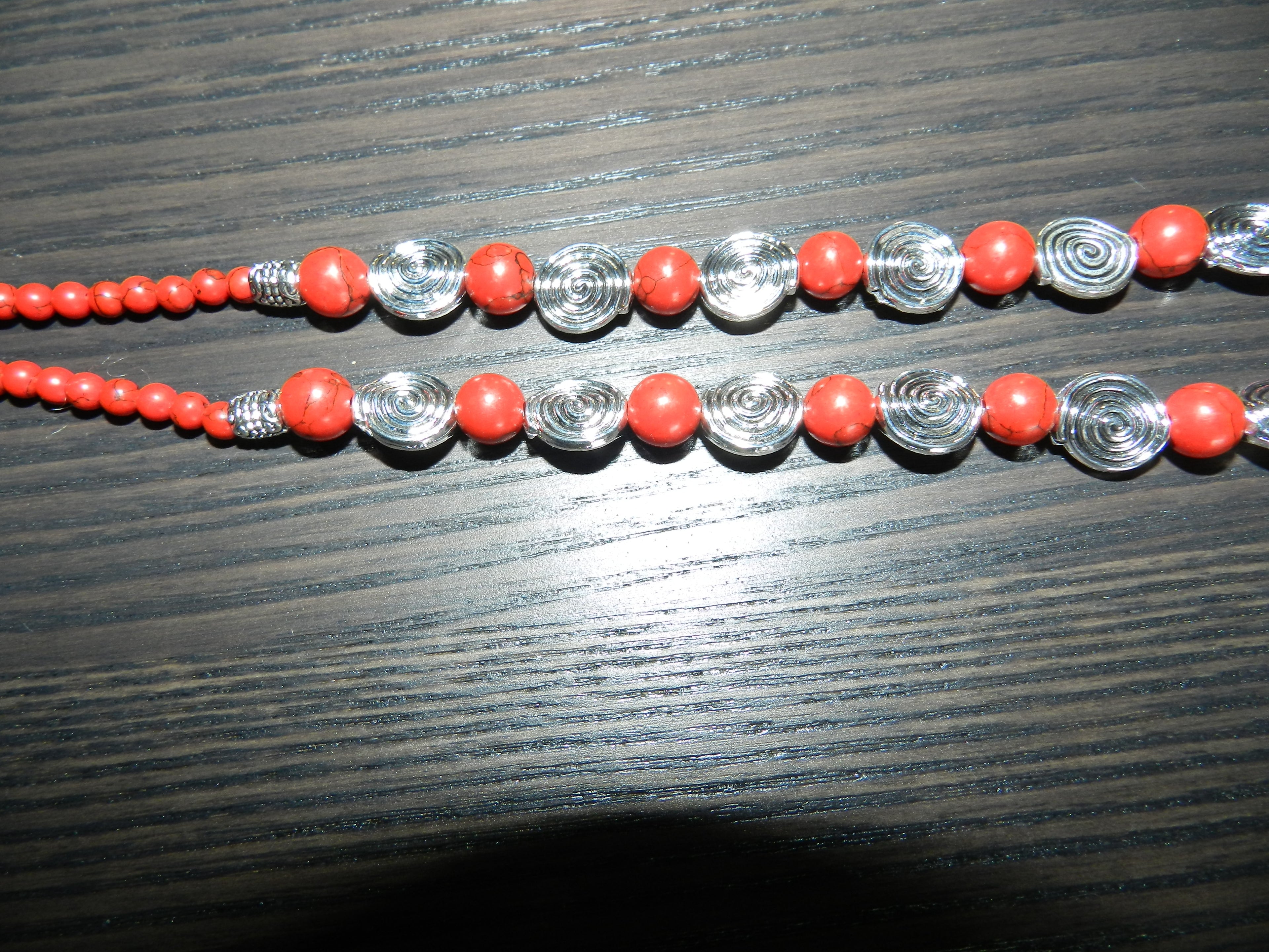 Parure howlite teintée rouge – Collier & Boucles d'oreilles