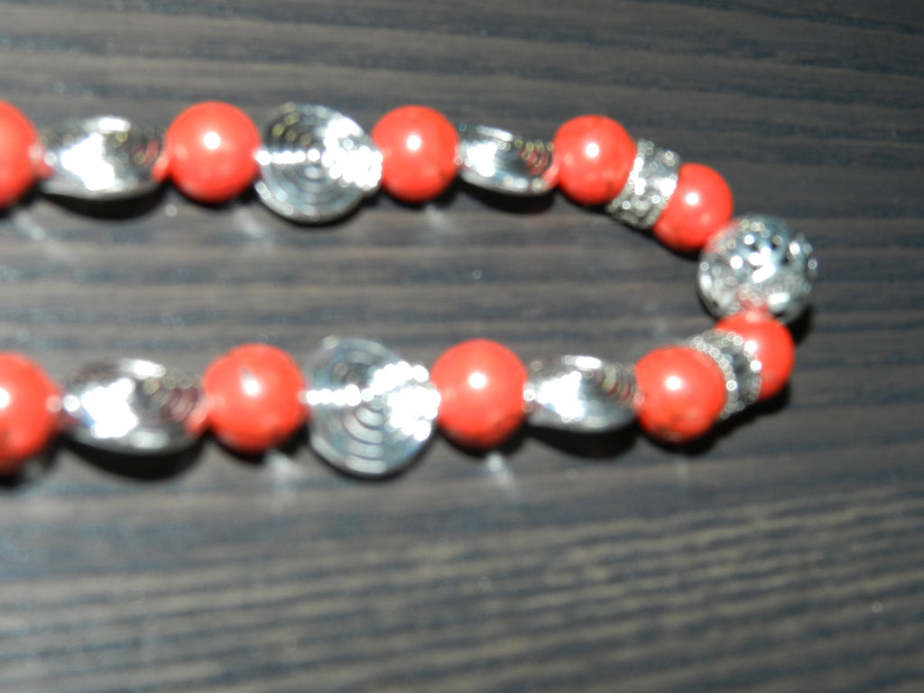 Parure howlite teintée rouge – Collier & Boucles d'oreilles