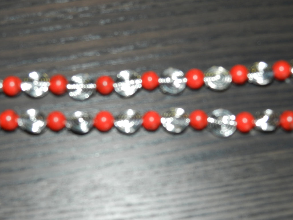 Parure howlite teintée rouge – Collier & Boucles d'oreilles