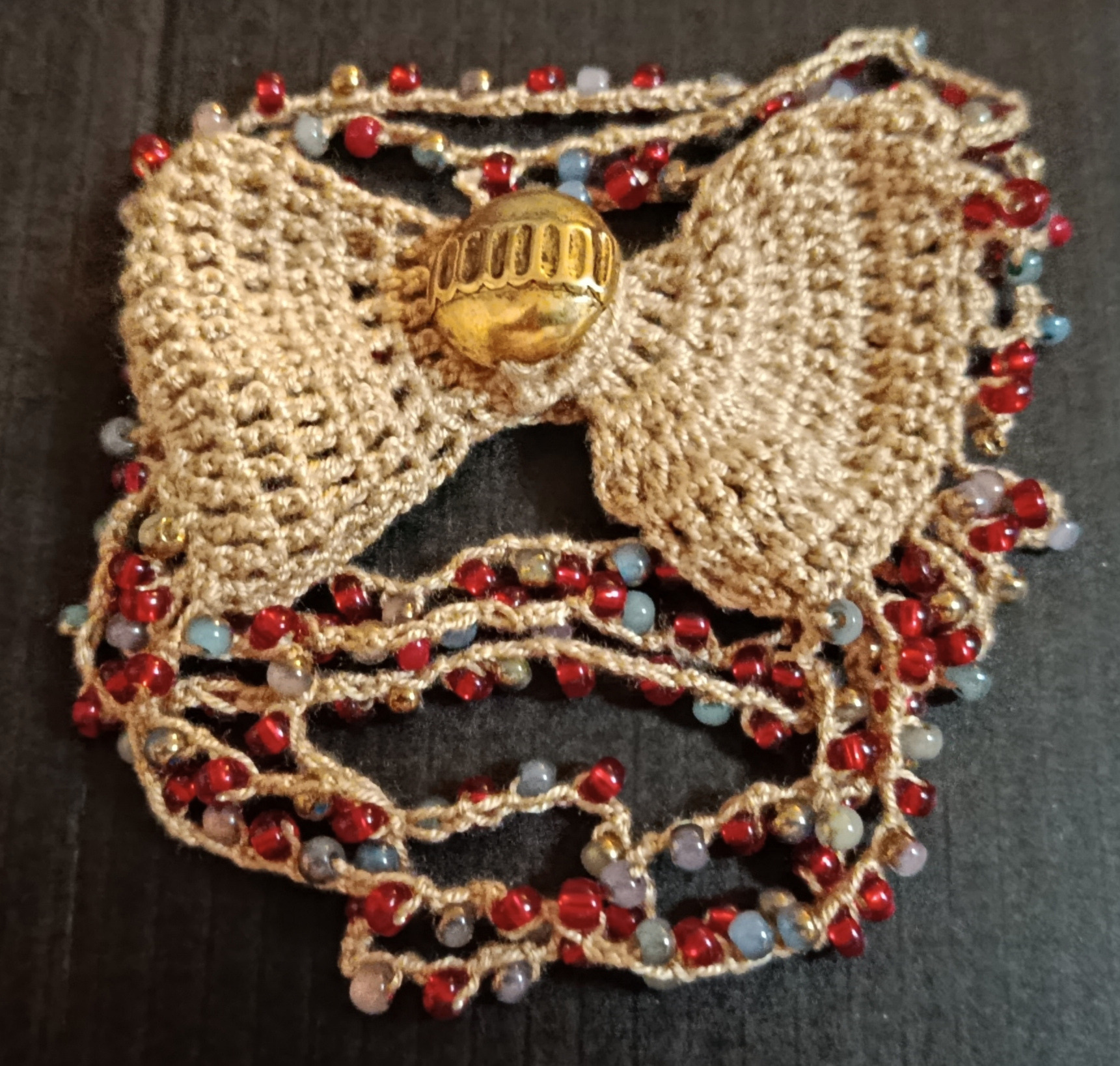 Bracelet Manchette Crochet & Rocailles