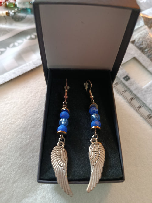 Boucles d'Oreilles Ailes de Cobalt
