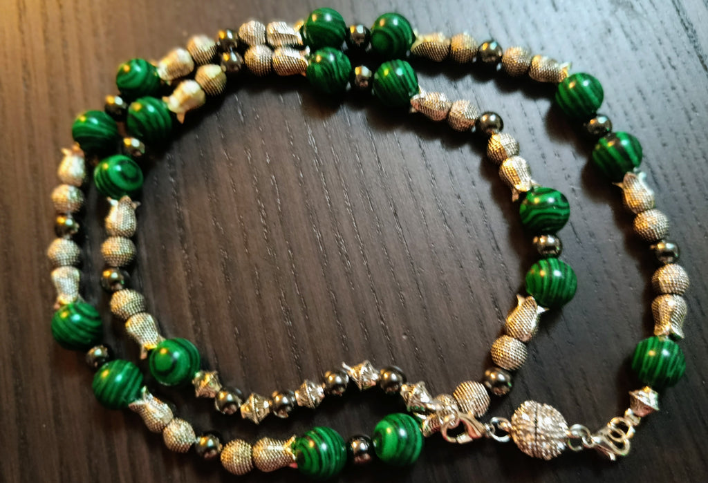 Parure "Malachite Impériale" – Élégance et confort (Modèle Grande Taille)