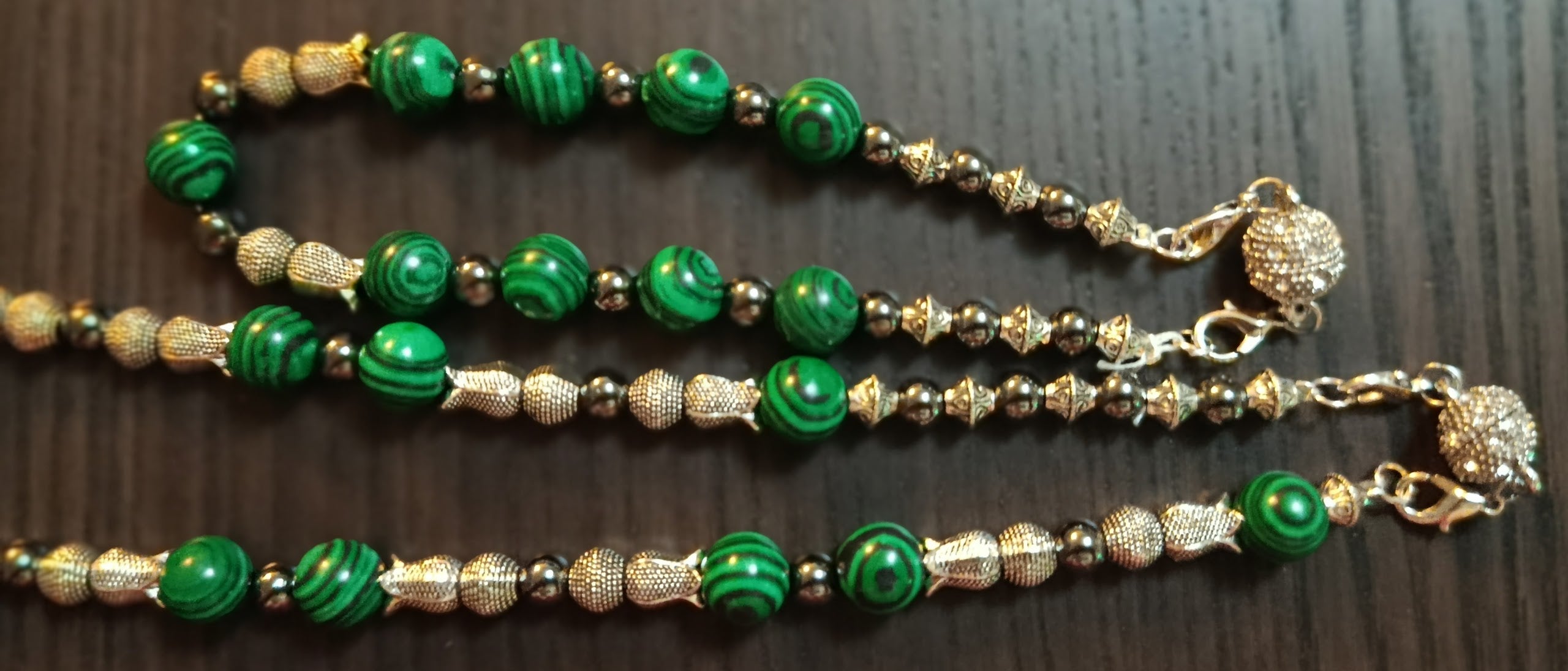 Parure "Malachite Impériale" – Élégance et confort (Modèle Grande Taille)