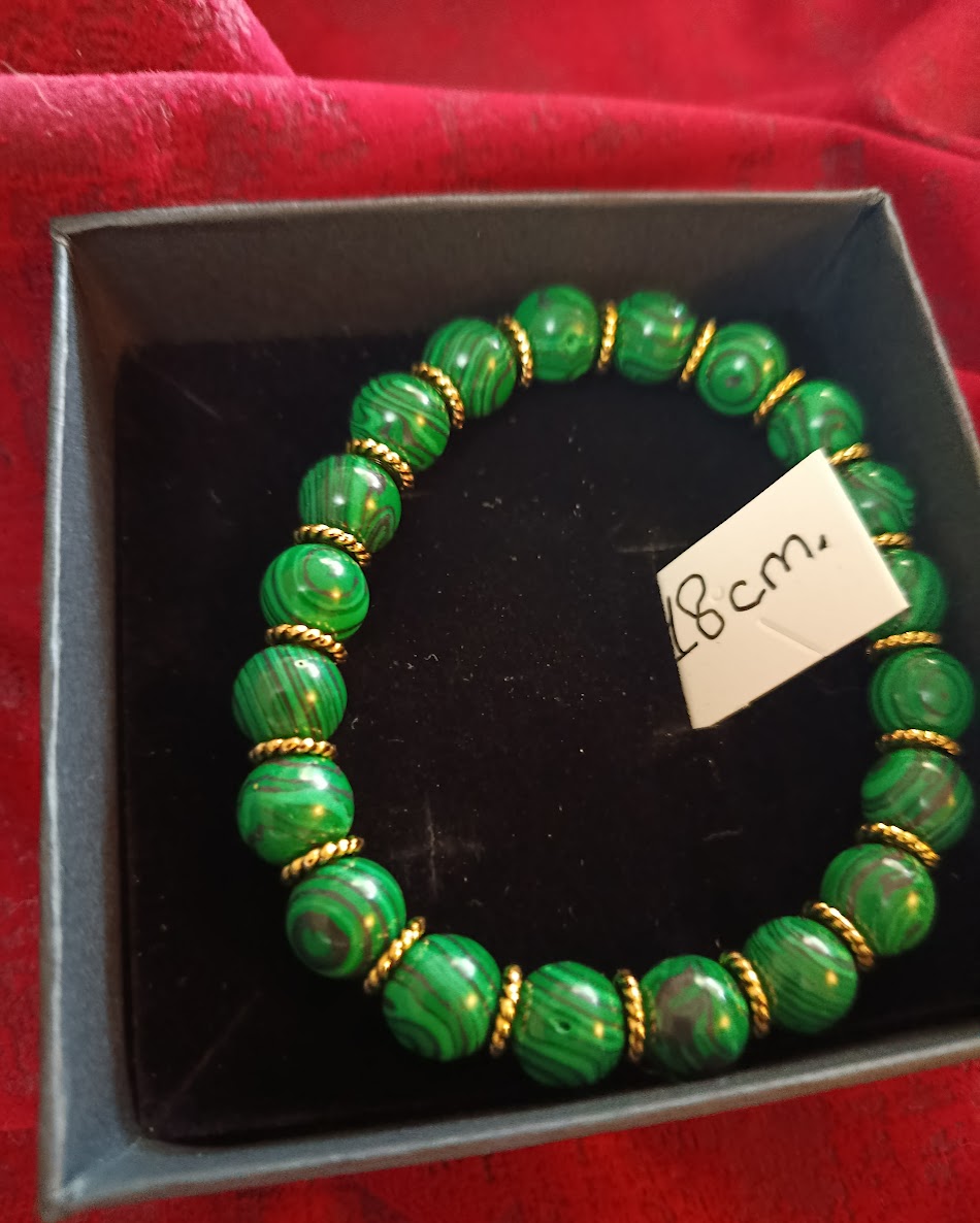 Bracelet "L'Ombre de Malachite" - Atelier Éclat Nomade