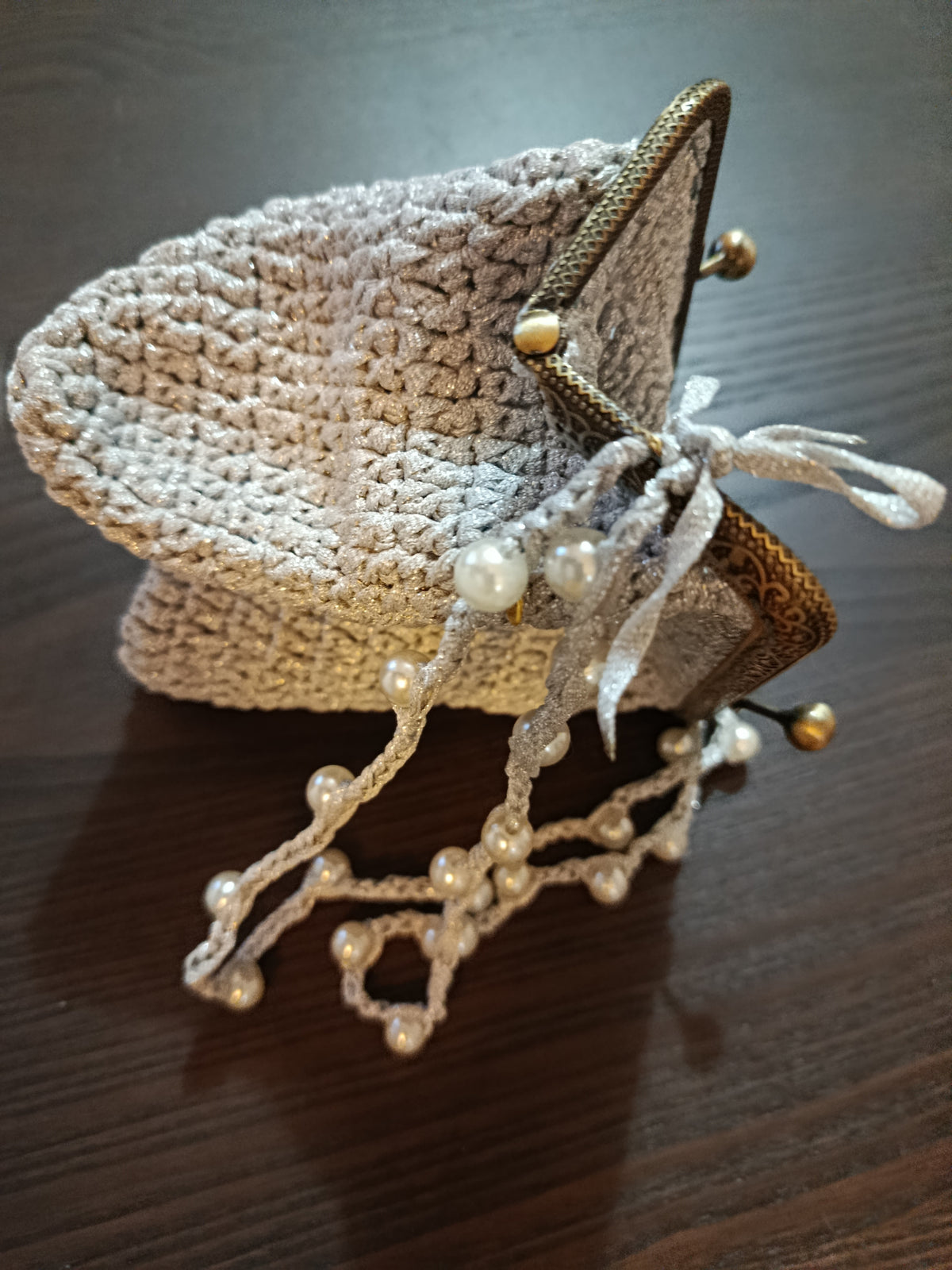 Sac de soirée en crochet « Meilyn » – Pièce unique