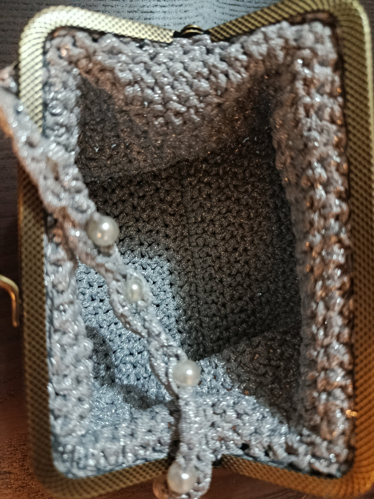 Pochette de soirée en crochet « Mitsuè » – Pièce unique