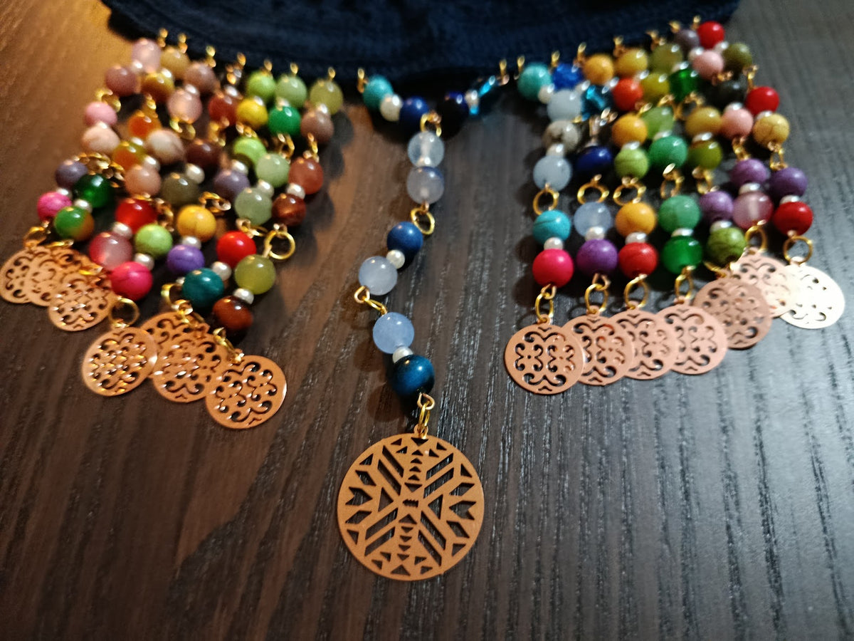 EBRULI – Collier crocheté multicolore ajustable