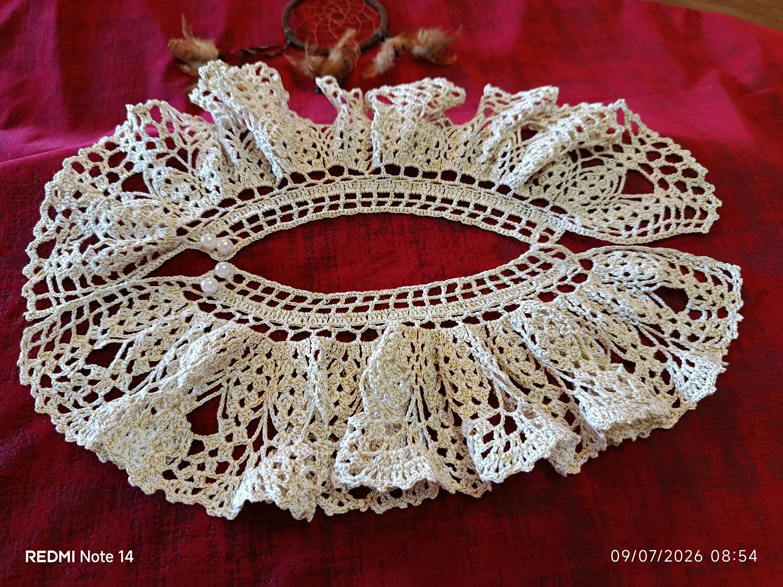 Manchettes Poignets Volants "Marquise" – Dentelle de Coton Fait Main & Perles