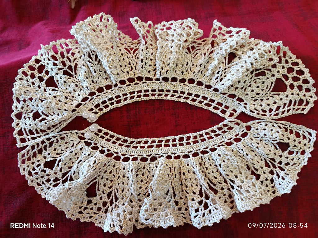Manchettes Poignets Volants "Marquise" – Dentelle de Coton Fait Main & Perles