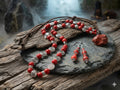 Parure howlite teintée rouge – Collier & Boucles d'oreilles
