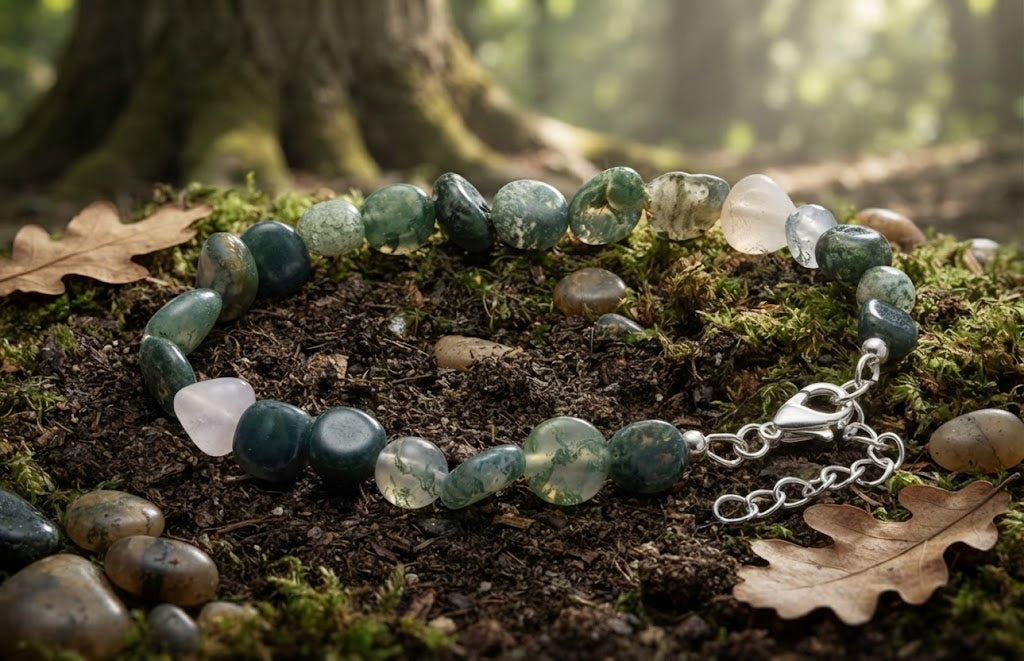 Bracelet "Forêt Enchantée" en Agate Mousse Naturelle