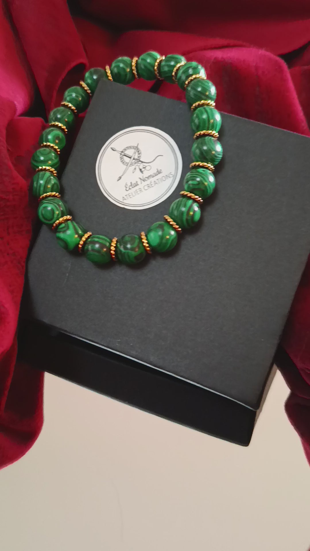Bracelet "L'Ombre de Malachite" - Atelier Éclat Nomade