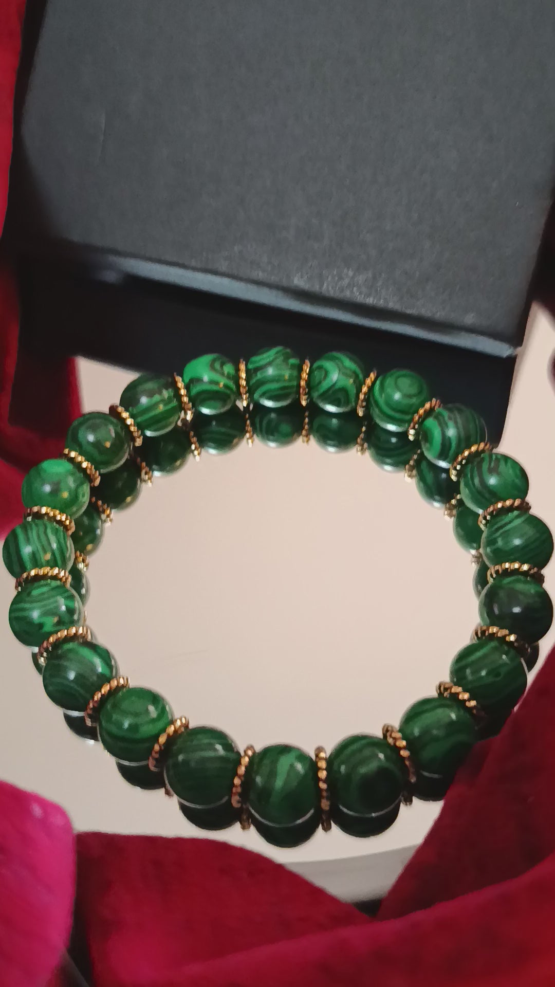 Bracelet "L'Ombre de Malachite" - Atelier Éclat Nomade