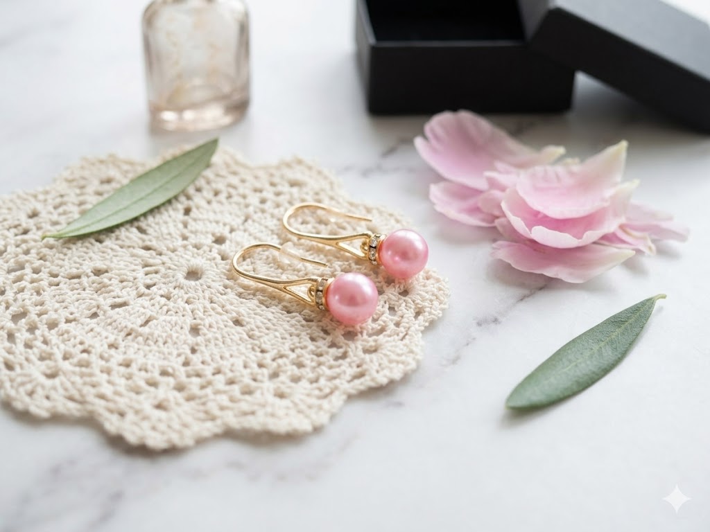 Boucles d'Oreilles "Les Pivoines Nacrées"