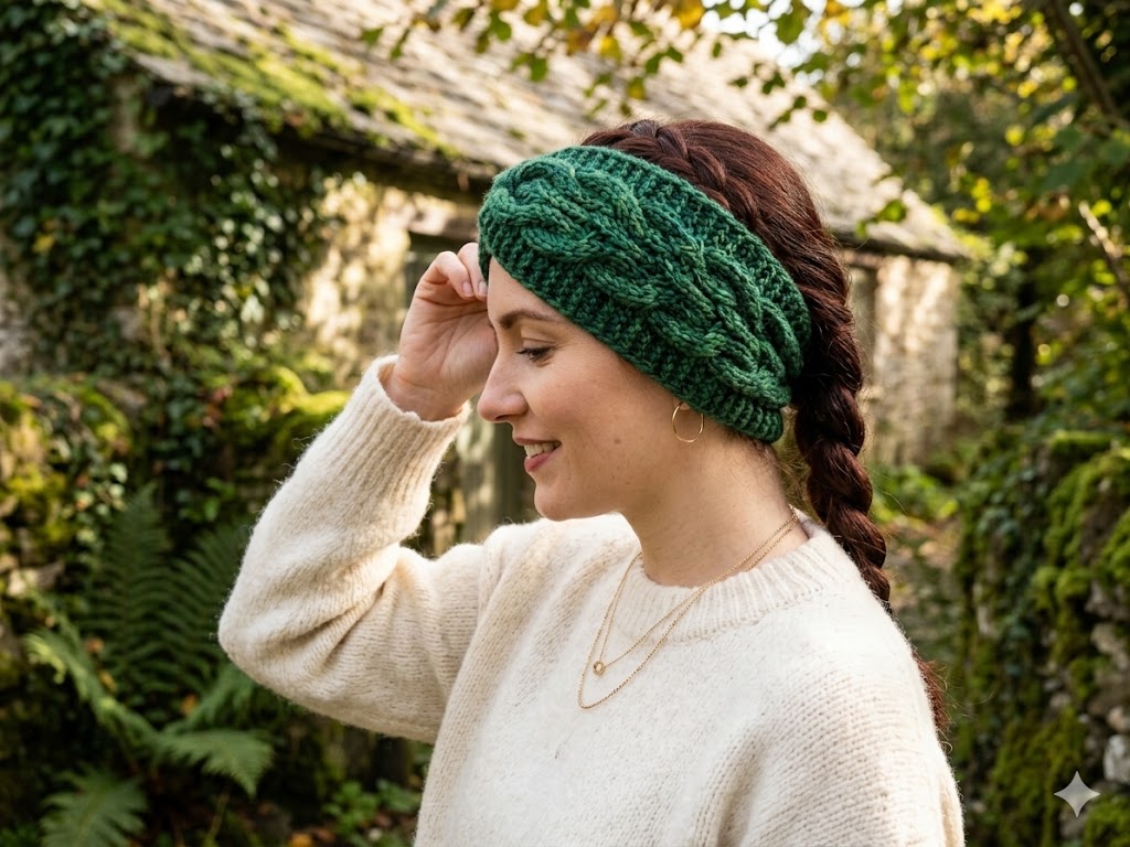 Crochet "Bandeau vert forêt"