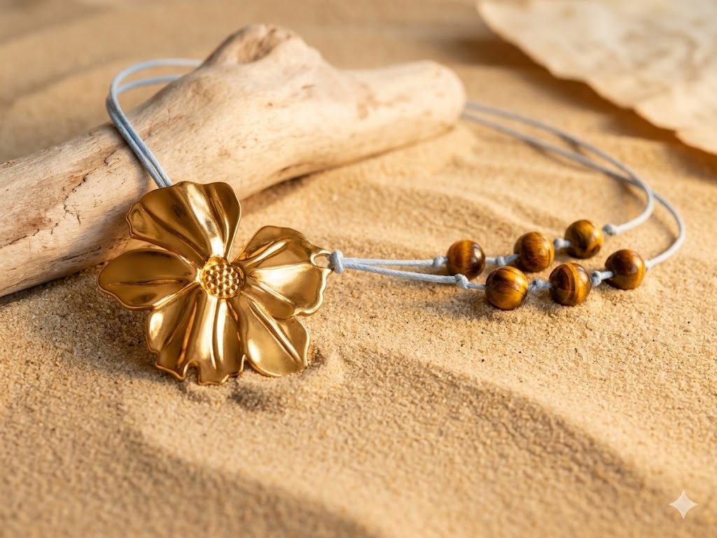 Collier Pendentif "La Fleur du Désert"