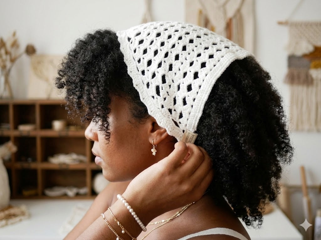 Bandana Crochet Blanc